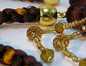 AKT Whip Me Body Chain/Sautoir with Crystal Buckle/Ring - Vermilion Agate