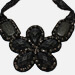 Ash Black Floral Pattern Necklace