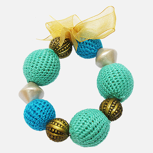 Knit Me Tie Me Bracelet - Turquoise