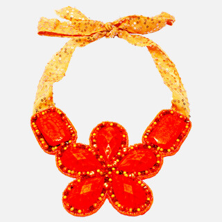 Blush Orange Flower Shaped Necklace