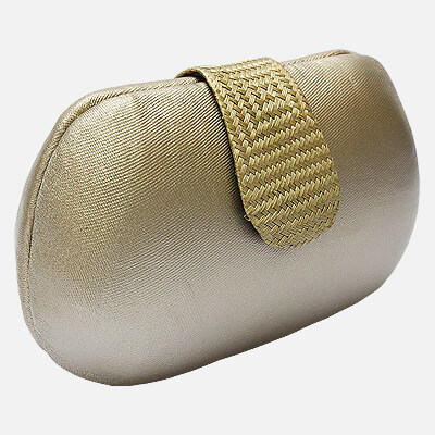 Handmade Silver Faux Leather Minaudiere