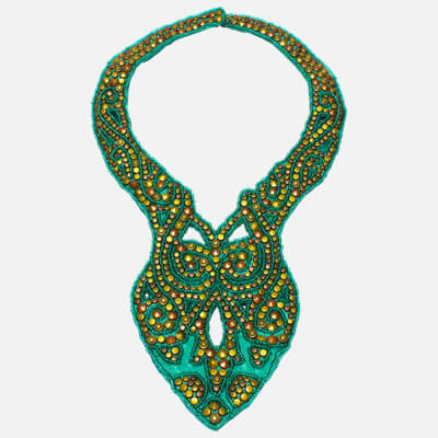 Turquoise Metal Studded Necklace