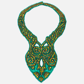 Turquoise Metal Studded Necklace